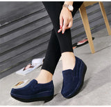 Autumn Shoes Platform Shoes Cow Suede Leather Flats Thick Sole Women's Loafers Moccasins MartLion   