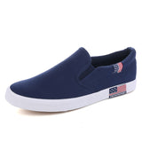 Slip On Men's Casual Shoes Spring Breathable Canvas Mart Lion Blue 39 