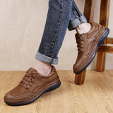 Men's casual shoes genuine cow leather winter warm oxford classic style antiskid sneakers Mart Lion   