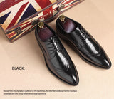 British Style Men's Classic Formal Shoes Pointed Toe Retro Bullock Design Men's Oxford Dress Mart Lion   