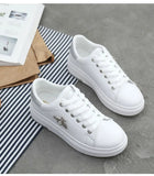 White Shoes Women Sneakers Platform Rhinestone Femme Bee Lady Patchwork MartLion   