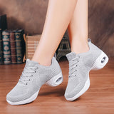 Mesh Dance Shoes Women's Jazz Modern Soft Outsole Dance Shoes Breathable Lightweight Dance Fitness MartLion Gray 35 China