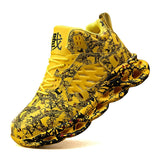 Running Shoes Men's Sneakers Outdoor Light Breathable Walking Jogging Graffiti Shoes Sport zapatillas hombre Mart Lion Yellow 38 