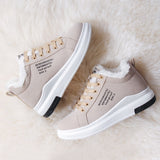 Winter Women Shoes Warm Fur Plush Lady Casual Lace Up Sneakers Platform Snow Mart Lion   