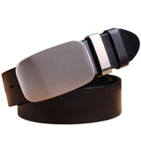 belt men's full grain cowhide genuine leather waist belt 3.8cm wide strap red brown black gold MartLion black ring steel 125cm 