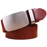 belt men's full grain cowhide genuine leather waist belt 3.8cm wide strap red brown black gold MartLion red ring steel 100cm 