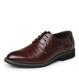 PU Leather Men's Brogues Shoes Lace-Up Bullock Dress Oxfords Praty Formal Mart Lion Auburn 5.5 