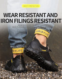 Men's Labor Insurance Shoes With Steel Toe Cap Puncture-Proof Safety Work Lightweight Breathable Sneakers Mart Lion   