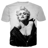 The Queen of Pop Madonna 3D Printed T-shirt Men's Women Casual Harajuku Style Hip Hop Streetwear Oversized Tops Mart Lion Blue L 
