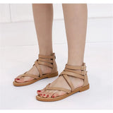 Casual Flat Rome Sandals Women Shoes Summer  Gladiator Bohemia Ladies Back Zipper MartLion   