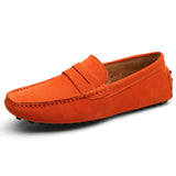 Men's Leather Loafers Casual Shoes Moccasins Slip On Flats Driving Mart Lion Orange 8 