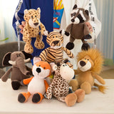 25cm Cute Stuffed Animals Plush Toy Elephant Giraffe Raccoon Fox Lion Tiger Monkey Dog Plush Animal Soft Toys For Children Gifts MartLion   