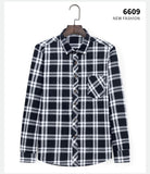 Fall Smart Casual Men's Flannel Plaid Shirt Brand Office Long Sleeve Shirt Clothes Mart Lion   