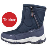 Men's Boots Winter Shoes Snow Waterproof Non-slip Thick Fur Winter Boot For -40 Degrees zip Platform MartLion Dark Blue 12001 7.5 