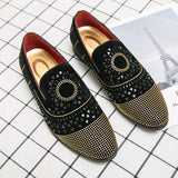 Men's Casual Shoes Suede Leather Moccasins Loafers Flats Rhinestones Mart Lion 29606 38 