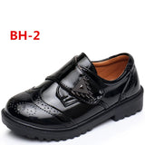 Children leather shoes kids black white school student performance shoes British casual laces soft MartLion BH-2 light 27 