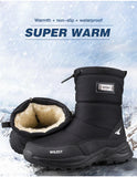 Winter High Boots Men's Outdoor Travel Snow Boots Zipper Non-slip Cotton Velvet Keep Warm Casual MartLion   