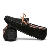 Winter Warm Casual Shoes Men's Loafers With Fur Suede Leather Driving Shoes Designer MartLion   
