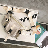 Unisex Waist Bags Men's Trend Chest Bag Nylon Waterproof Crossbody Multifunctional Waist Pack Belt Pack Mart Lion White Waist Bag  