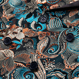 Teal Green Paisley Men's Suits Italian Design Tuxedo Jacket Groom Suits For Blazers Party  Barry Wang Mart Lion   