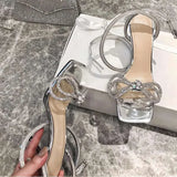 Star style Crystal Women Sandals Luxury Rhinestones Bowknot Summer Wedding Shoes High heels Gladiator Party Prom MartLion   