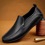 Men's Casual Shoes Loafers Moccasins Slip On Flats Driving MartLion black 6 