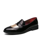 British Style Hit Color Leather Shoes Men's Oxford Breathable Formal Dress Wedding Footwear MartLion black 8.5 