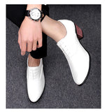 Men's Patent Leather Oxford Shoes Breathable Pointed Toe High Heels Formal Prom Dress Wedding Groom MartLion   