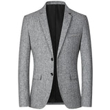 Spring Autumn Men's Slim Casual Handsome Suits Tops blazers MartLion Grey L CHINA