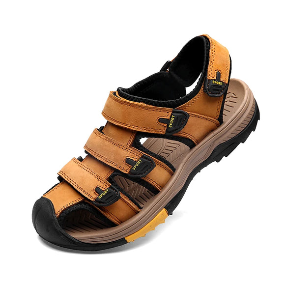 Summer Leather Men's Sandals Outdoor Beach Casual Soft Wading Shoes Designer Breathable MartLion   