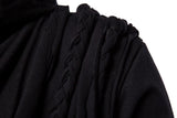  Autumn winter men's tassel ripped long sleeve t shirt punk hip hop hooded cloak gothic vintage tee shirts Mart Lion - Mart Lion