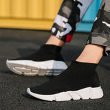 High Top Sock Sneakers Men's Shoes Unisex Basket Flying Weaving Breathable Slip On Trainers Shoes zapatillas mujer Mart Lion   