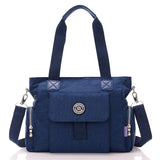 Solid Top-handle Messenger Bags Handbags Women Nylon Shoulder Female Beach Crossbody Bolsas Clutch Mart Lion Dark blue  