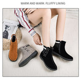 Winter Women's Snow Boots Suede Thick-Soled Ankle Non-Slip Plus Velvet Warmth Ladies Casual Martin Mart Lion   