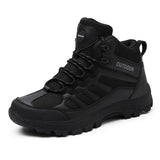 Military Ankle Boots Men's Outdoor Leather US Army Hunting Trekking Tactical Combat Work Black Mart Lion Black 6.5 