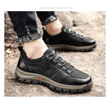 spring and summer men's shoes outdoor sports 'breathable leather dad cowhide casual leather loafers Mart Lion   