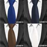 Solid Ties Men's Casual Skinny Neck Tie Gravatas Neckties Corbatas 6 cm Width Groom Tie For Party MartLion   