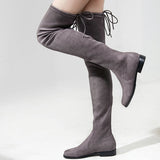 Slim Fit Thighs Over-the-Knee Long Boots Women Low Heel Concise Elastic Boots Retro Shoes Ladies Mart Lion   