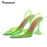 Transparent PVC Women Pumps Cup Heeled Summer Jelly Shoes Elegant High heels Party Prom MartLion   