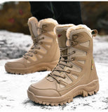 Warm Plush Snow Boots Lace Up Casual High Top Men's Boots Waterproof Winter Boots Anti-Slip Ankle Army Work MartLion   