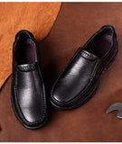 Genuine Leather Shoes Men's Loafers Soft Cow Casual Footwear Black Brown Slip-on Mart Lion   