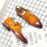 Party Brogue Shoes Men's Dress Wedding Leather Oxfords Luxury Brand Formal Zapatos Mart Lion   