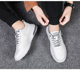  Men's Shoes Leather White Breathable Sneakers Autumn All-Match Casual Zapatillas Hombre Mart Lion - Mart Lion