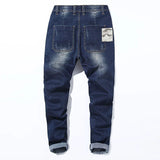 Men  splice Slim Stretch Jeans Classic Multi-pocket cotton male Casual denim MartLion   