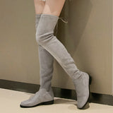 Slim Fit Thighs Over-the-Knee Long Boots Women Low Heel Concise Elastic Boots Retro Shoes Ladies Mart Lion   