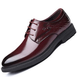 Men's Lace Up Leather Shoes Casual British Formal Dresses Evening Party Wedding MartLion Brown 6 