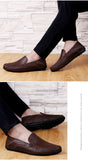 Spring Summer Men's Breathable Casual Shoes Genuine Leather Loafers Non-slip Boat Moccasins Mart Lion   