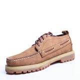 Genuine Leather Casual Shoes Docksides Boat Shoes Platform Unisex Lace up Driving Men's Loafers Mart Lion   