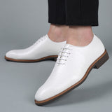 Casual Leather Shoes Spring British Formal Dress Wedding Men's Loafers Oxfords Mart Lion White 6.5 