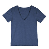 Men's Fitness Sports Running Short-Sleeved 100 Cotton Deep V-neck T-shirt Summer Mart Lion Navy Blue M China|No
